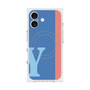 プレミアムスクエアケース with MagSafe［ オリジナル - initial color line - Y blue ］