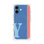 プレミアムスクエアケース with MagSafe［ オリジナル - initial color line - Y blue ］