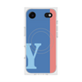 プレミアムスクエアケース with MagSafe［ オリジナル - initial color line - Y blue ］