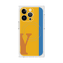 プレミアムスクエアケース with MagSafe［ オリジナル - initial color line - Y orange ］