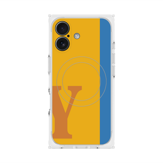 プレミアムスクエアケース with MagSafe［ オリジナル - initial color line - Y orange ］
