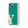 プレミアムスクエアケース with MagSafe［ オリジナル - initial color line - Y green ］