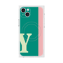 プレミアムスクエアケース with MagSafe［ オリジナル - initial color line - Y green ］