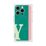 プレミアムスクエアケース with MagSafe［ オリジナル - initial color line - Y green ］
