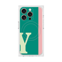 プレミアムスクエアケース with MagSafe［ オリジナル - initial color line - Y green ］