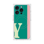 プレミアムスクエアケース with MagSafe［ オリジナル - initial color line - Y green ］
