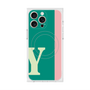プレミアムスクエアケース with MagSafe［ オリジナル - initial color line - Y green ］