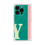 プレミアムスクエアケース with MagSafe［ オリジナル - initial color line - Y green ］