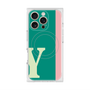 プレミアムスクエアケース with MagSafe［ オリジナル - initial color line - Y green ］