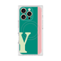 プレミアムスクエアケース with MagSafe［ オリジナル - initial color line - Y green ］