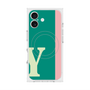 プレミアムスクエアケース with MagSafe［ オリジナル - initial color line - Y green ］