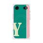 プレミアムスクエアケース with MagSafe［ オリジナル - initial color line - Y green ］