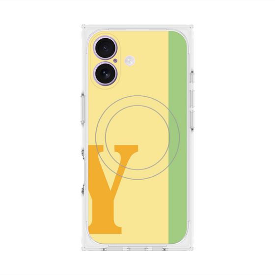 プレミアムスクエアケース with MagSafe［ オリジナル - initial color line - Y yellow ］