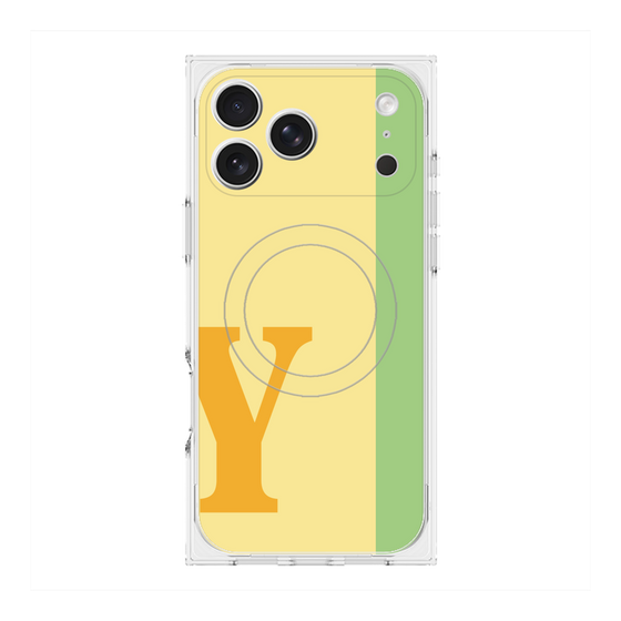 プレミアムスクエアケース with MagSafe［ オリジナル - initial color line - Y yellow ］