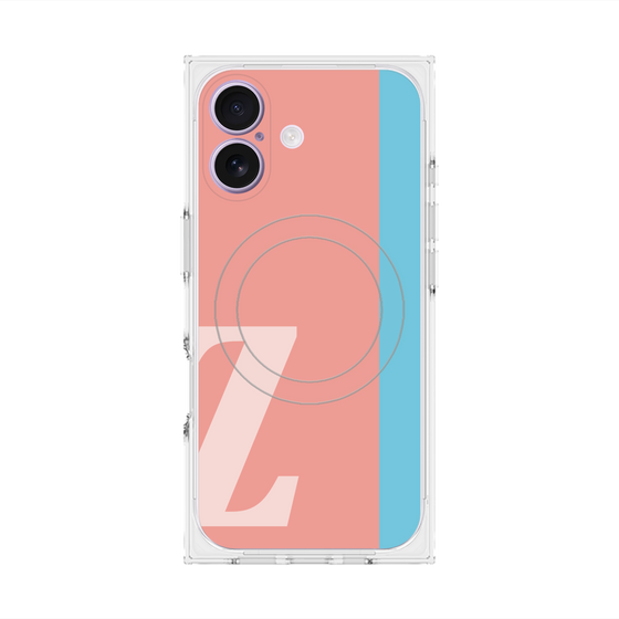 プレミアムスクエアケース with MagSafe［ オリジナル - initial color line - Z pink ］