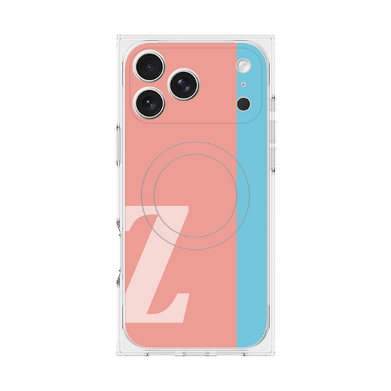 プレミアムスクエアケース with MagSafe［ オリジナル - initial color line - Z pink ］