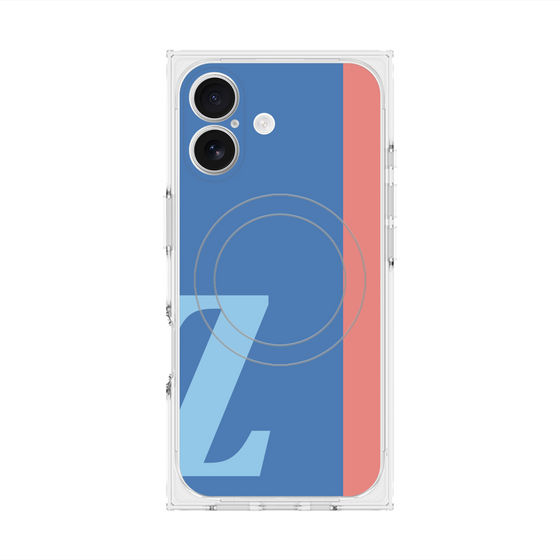 プレミアムスクエアケース with MagSafe［ オリジナル - initial color line - Z blue ］