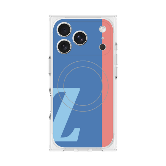 プレミアムスクエアケース with MagSafe［ オリジナル - initial color line - Z blue ］