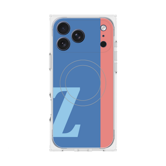 プレミアムスクエアケース with MagSafe［ オリジナル - initial color line - Z blue ］