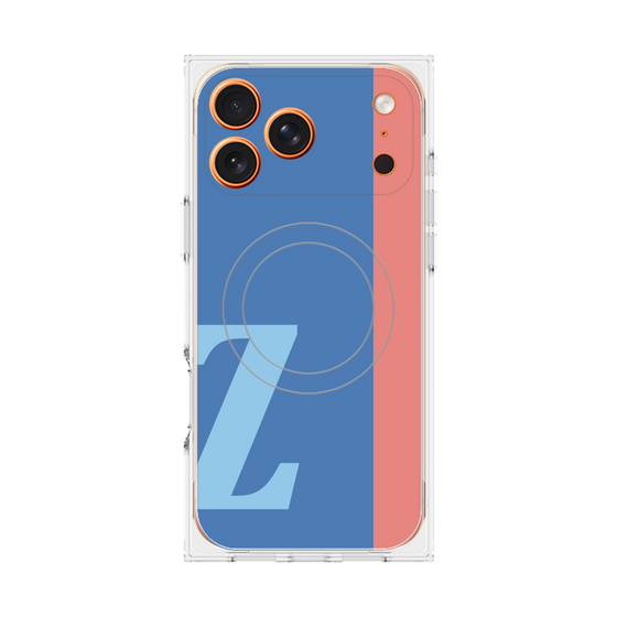 プレミアムスクエアケース with MagSafe［ オリジナル - initial color line - Z blue ］