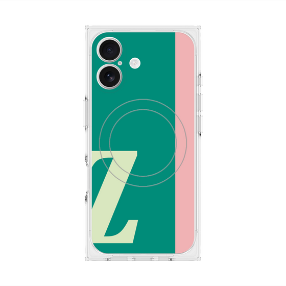 プレミアムスクエアケース with MagSafe［ オリジナル - initial color line - Z green ］