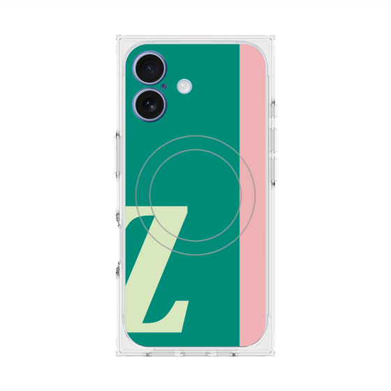 プレミアムスクエアケース with MagSafe［ オリジナル - initial color line - Z green ］