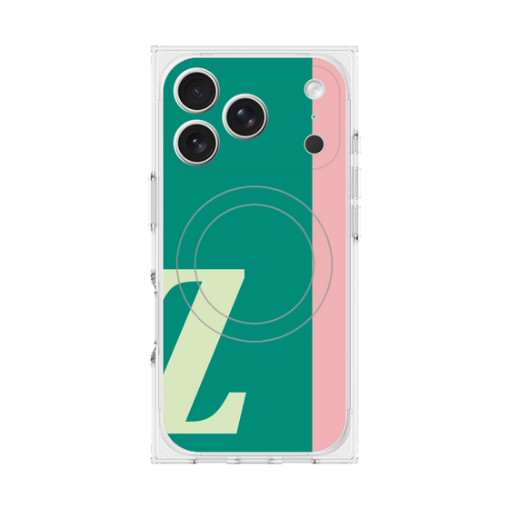 プレミアムスクエアケース with MagSafe［ オリジナル - initial color line - Z green ］