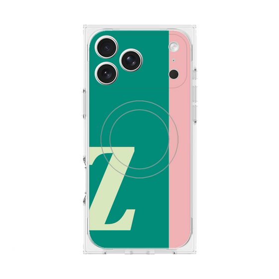 プレミアムスクエアケース with MagSafe［ オリジナル - initial color line - Z green ］