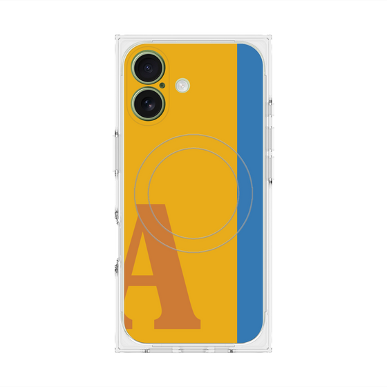 プレミアムスクエアケース with MagSafe［ オリジナル - initial color line - A orange ］