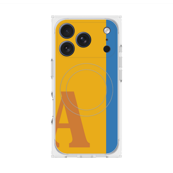 プレミアムスクエアケース with MagSafe［ オリジナル - initial color line - A orange ］