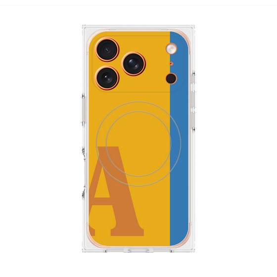 プレミアムスクエアケース with MagSafe［ オリジナル - initial color line - A orange ］