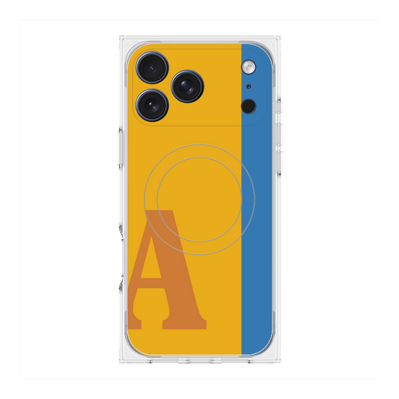 プレミアムスクエアケース with MagSafe［ オリジナル - initial color line - A orange ］