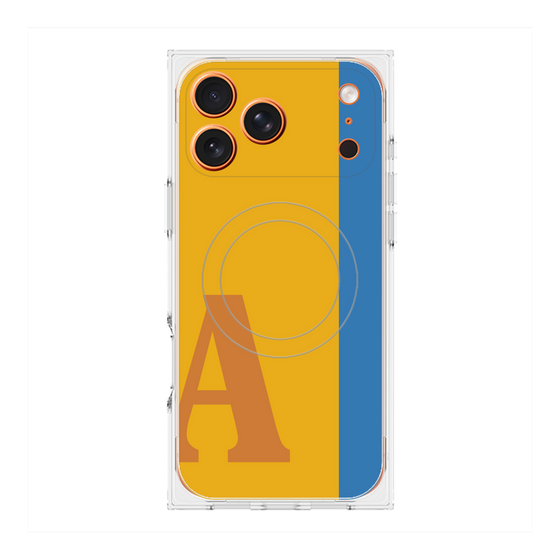 プレミアムスクエアケース with MagSafe［ オリジナル - initial color line - A orange ］