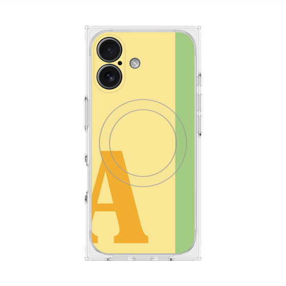 プレミアムスクエアケース with MagSafe［ オリジナル - initial color line - A yellow ］
