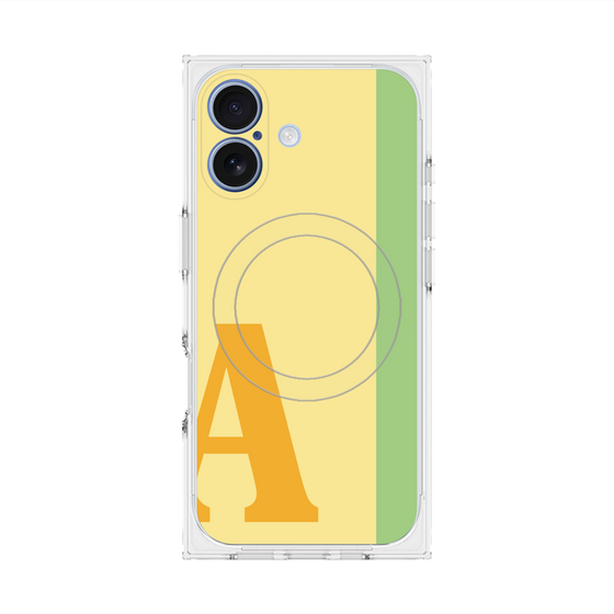プレミアムスクエアケース with MagSafe［ オリジナル - initial color line - A yellow ］