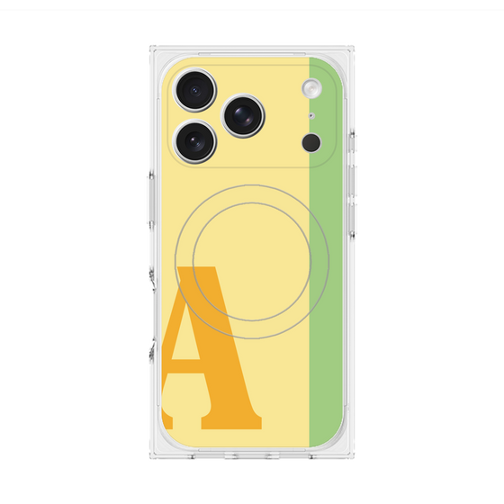 プレミアムスクエアケース with MagSafe［ オリジナル - initial color line - A yellow ］