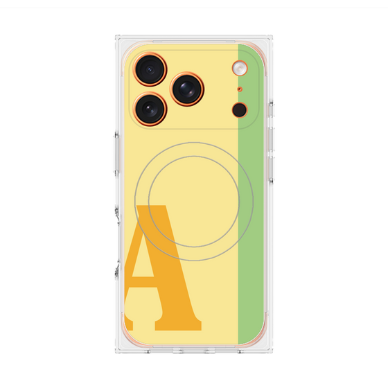 プレミアムスクエアケース with MagSafe［ オリジナル - initial color line - A yellow ］