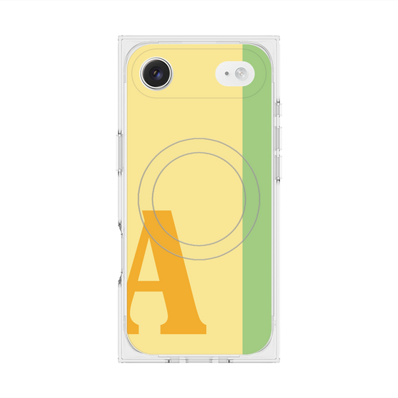 プレミアムスクエアケース with MagSafe［ オリジナル - initial color line - A yellow ］