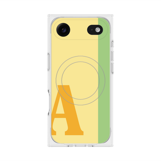 プレミアムスクエアケース with MagSafe［ オリジナル - initial color line - A yellow ］