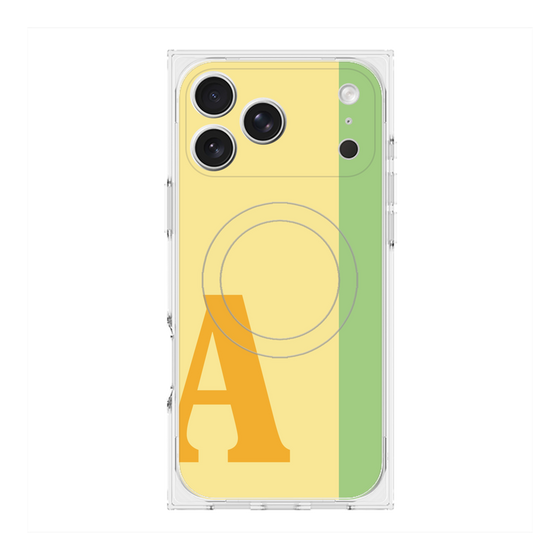 プレミアムスクエアケース with MagSafe［ オリジナル - initial color line - A yellow ］
