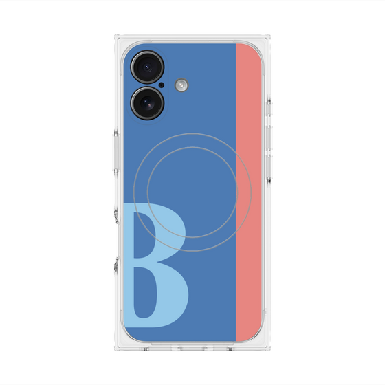 プレミアムスクエアケース with MagSafe［ オリジナル - initial color line - B blue ］