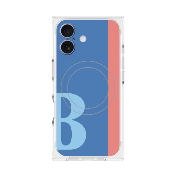 プレミアムスクエアケース with MagSafe［ オリジナル - initial color line - B blue ］
