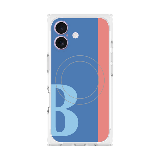 プレミアムスクエアケース with MagSafe［ オリジナル - initial color line - B blue ］