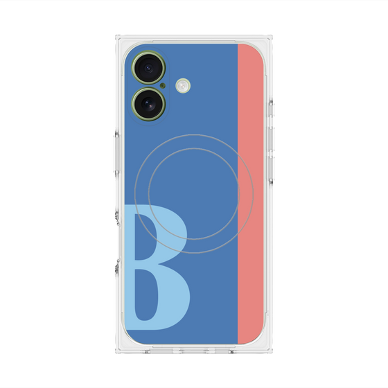 プレミアムスクエアケース with MagSafe［ オリジナル - initial color line - B blue ］