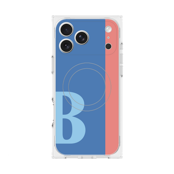 プレミアムスクエアケース with MagSafe［ オリジナル - initial color line - B blue ］