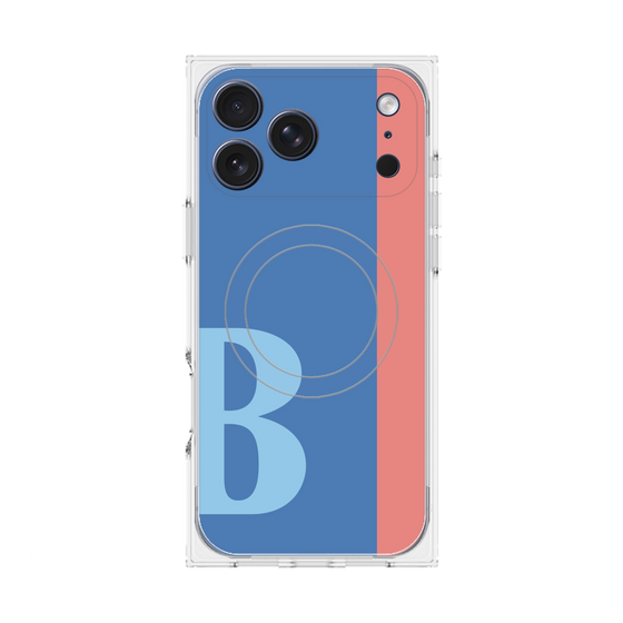 プレミアムスクエアケース with MagSafe［ オリジナル - initial color line - B blue ］