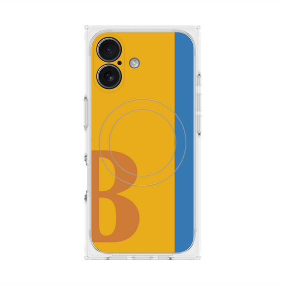 プレミアムスクエアケース with MagSafe［ オリジナル - initial color line - B orange ］