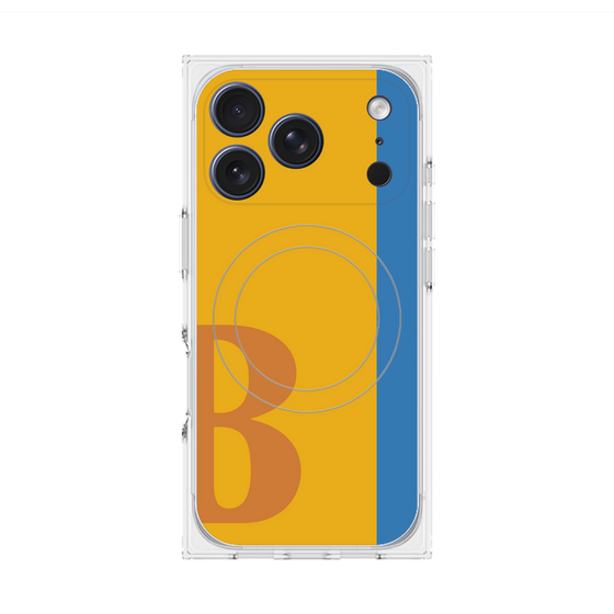 プレミアムスクエアケース with MagSafe［ オリジナル - initial color line - B orange ］