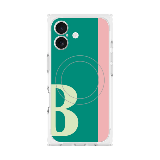 プレミアムスクエアケース with MagSafe［ オリジナル - initial color line - B green ］