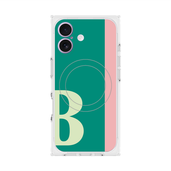 プレミアムスクエアケース with MagSafe［ オリジナル - initial color line - B green ］